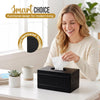 LUXMODE Handmade Metal Matte Black Tissue Box Cover Rectangle – 9x5.1x3.9 Inch – Open Bottom - Modern Tissue Box Holder for Bathroom, Living Room, Bedroom & Office Décor