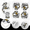 121 Pcs Gothic Halloween Party Tableware Set for 24 Guests – Black Skull Skeleton Disposable Plates, Cups, Napkins and Tablecloth for Spooky Gothic Halloween Party Decorations