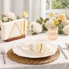 BESTVIP 200 Pack Disposable Paper Napkins, White & Gold Trim Dinner Napkins