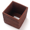 2 Pack Square Rattan Tissue Box Cover, Hand Woven Wicker Tissue Holder, 5.5 x 5.5 X 5.7 inches, Brown