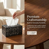 GRAUES Home Collection Rectangle Wooden Tissue Box Cover, Black Decorative Wood Tissue Box Holder, Modern Farmhouse Kleenex Box Cover for Bathroom, Kitchen, Bedroom, Living Room, Office - Solid Wood