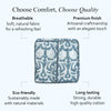 CPC 100% Cotton Piping Block Print Tissue Box Cover, Azure Regal