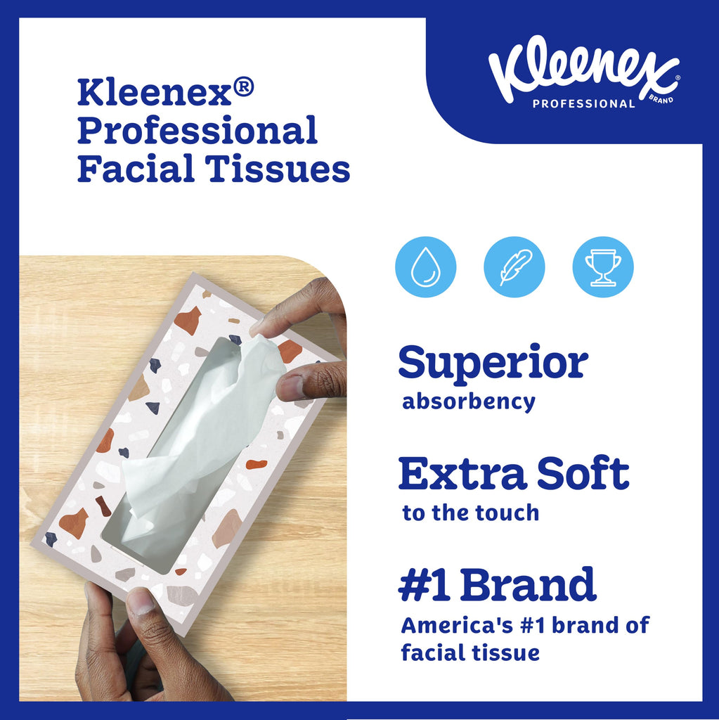 Kleenex Professional Facial Tissue, Bulk, 48 Boxes x 125 Tissues (21606)
