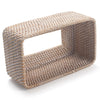 Rattan Tissue Box Cover Rectangular 10 x 6.1 x 4.1 Inch (White)