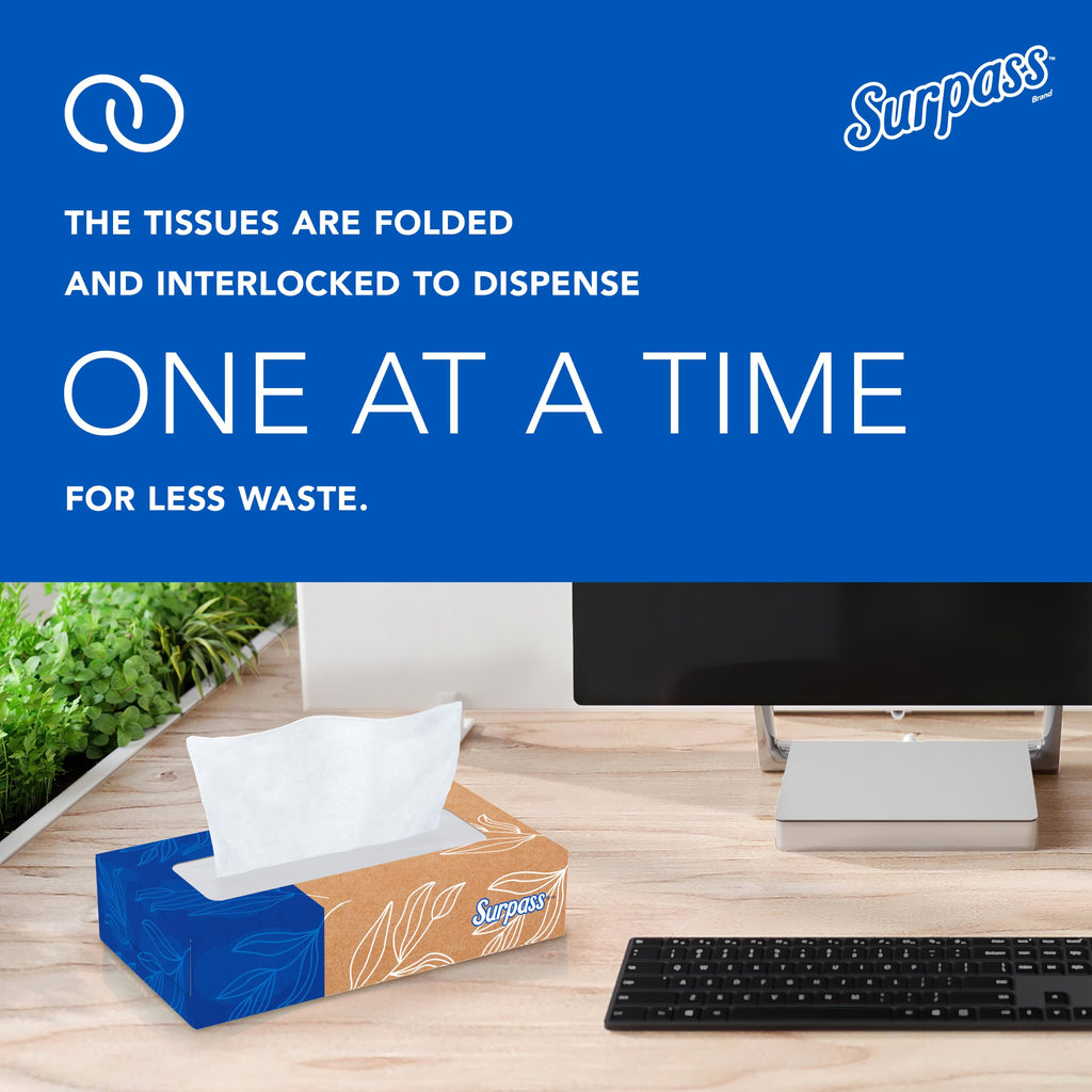 Surpass Facial Tissue, Bulk, 60 Boxes x 125 Tissues (21390)
