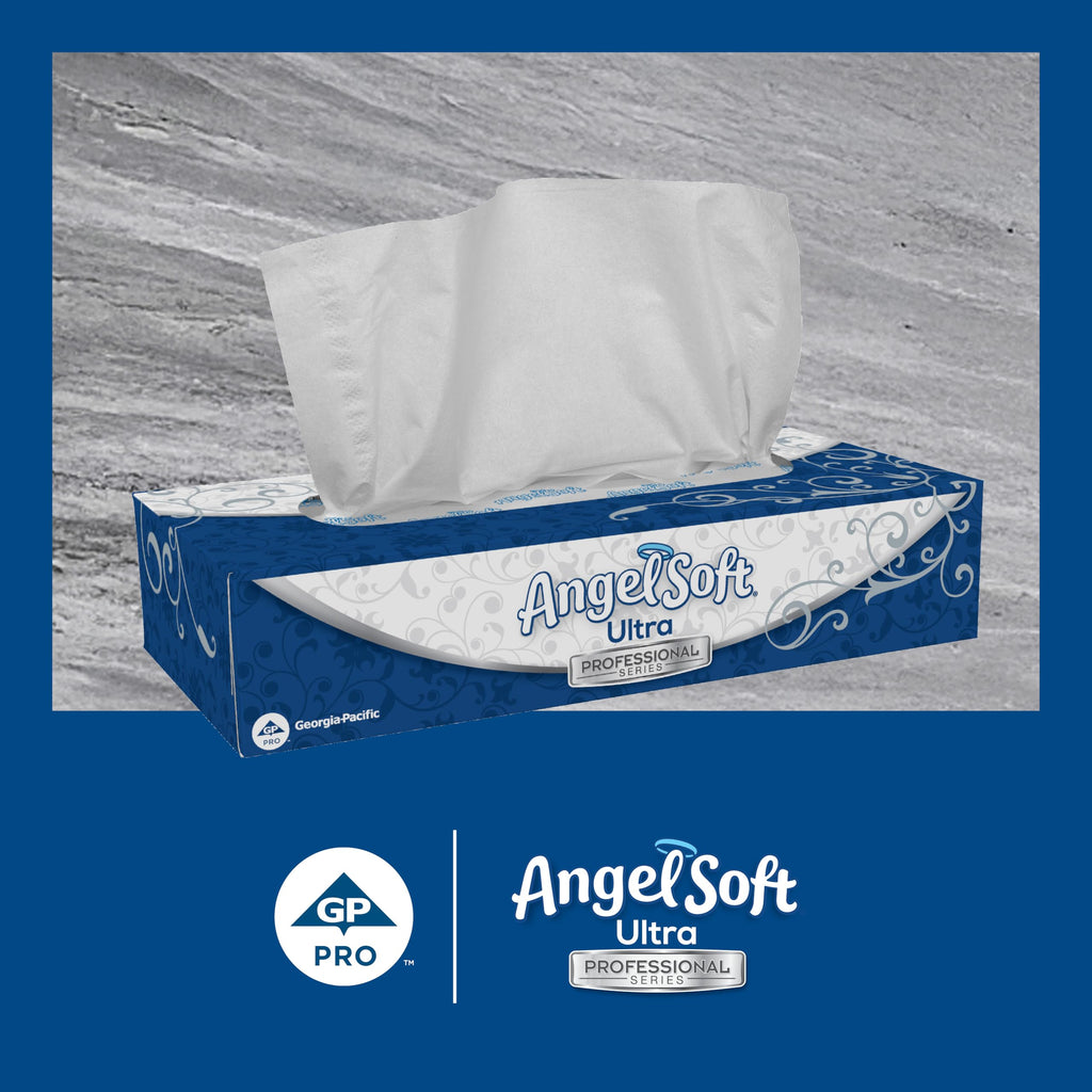 Georgia-Pacific Angel Soft Ultra Professional Series Premium 2-Ply Facial Tissue (4836014), 126 Sheets Per Box, 10 Tissue Flat Boxes Per Case