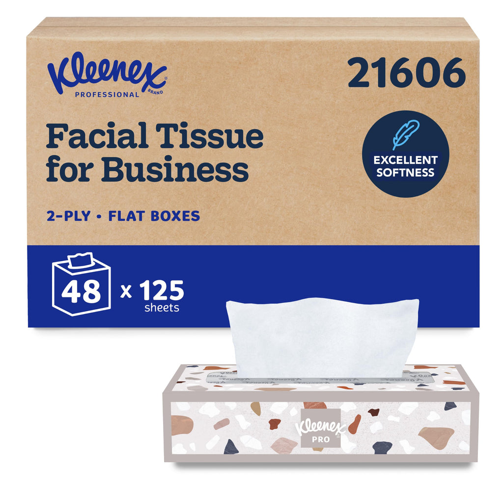 Kleenex Professional Facial Tissue, Bulk, 48 Boxes x 125 Tissues (21606)