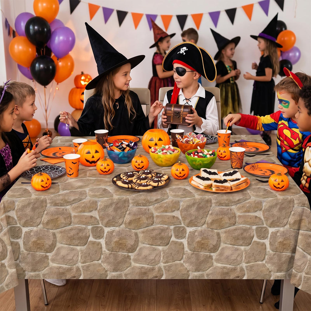 party greeting 100Ft x 51Inch Vintage Stone Brick Wall Tablecloth Roll