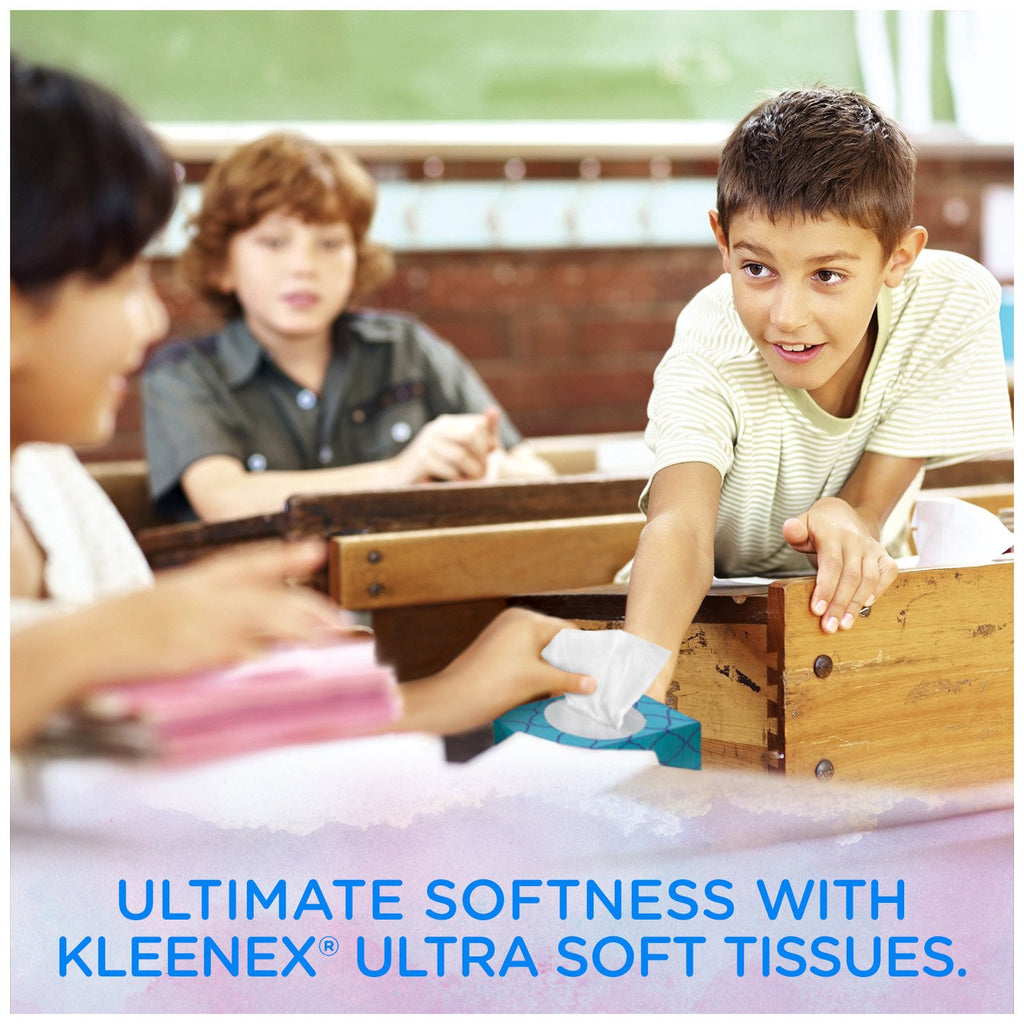 Kleenex Ultra Soft & Strong Facial Tissues, 120 Tissues per Flat Box, 3 Pack