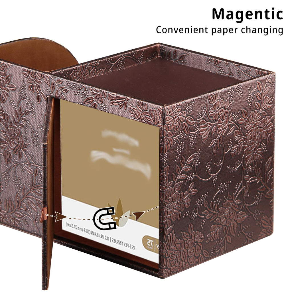 YAPISHI Tissue Box Cover Square,Cube Tissue Box Holder with Storage Tray