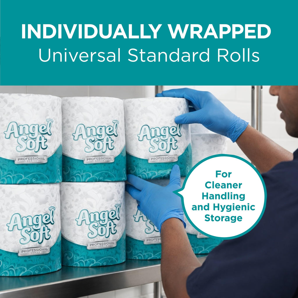 Angel Soft Professional Series by Georgia-Pacific PRO 2-Ply Embossed Toilet Paper, White, Individually Wrapped, 450 Sheets Per Roll, 80 Toilet Tissue Rolls Per Case, 16880