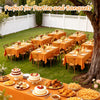 TheoZemica Orange Paper Tablecloths for Rectangle Tables 6 Pcs, 54"×108", Waterproof Paper Table Cloth with Plastic Backing, Disposable 3-Ply Paper & Plastic Table Cover for Party Fall Thanksgiving