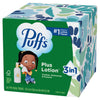 Puffs Facial Tissues Plus Lotion, 10 Cube Boxes, 56 Facial Tissues per Box, Allergies and Colds (Packaging May Vary)