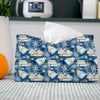 PaJiaNi Winter Snowflake Navy Tissue Box Cover Rectangle for Holiday Decor