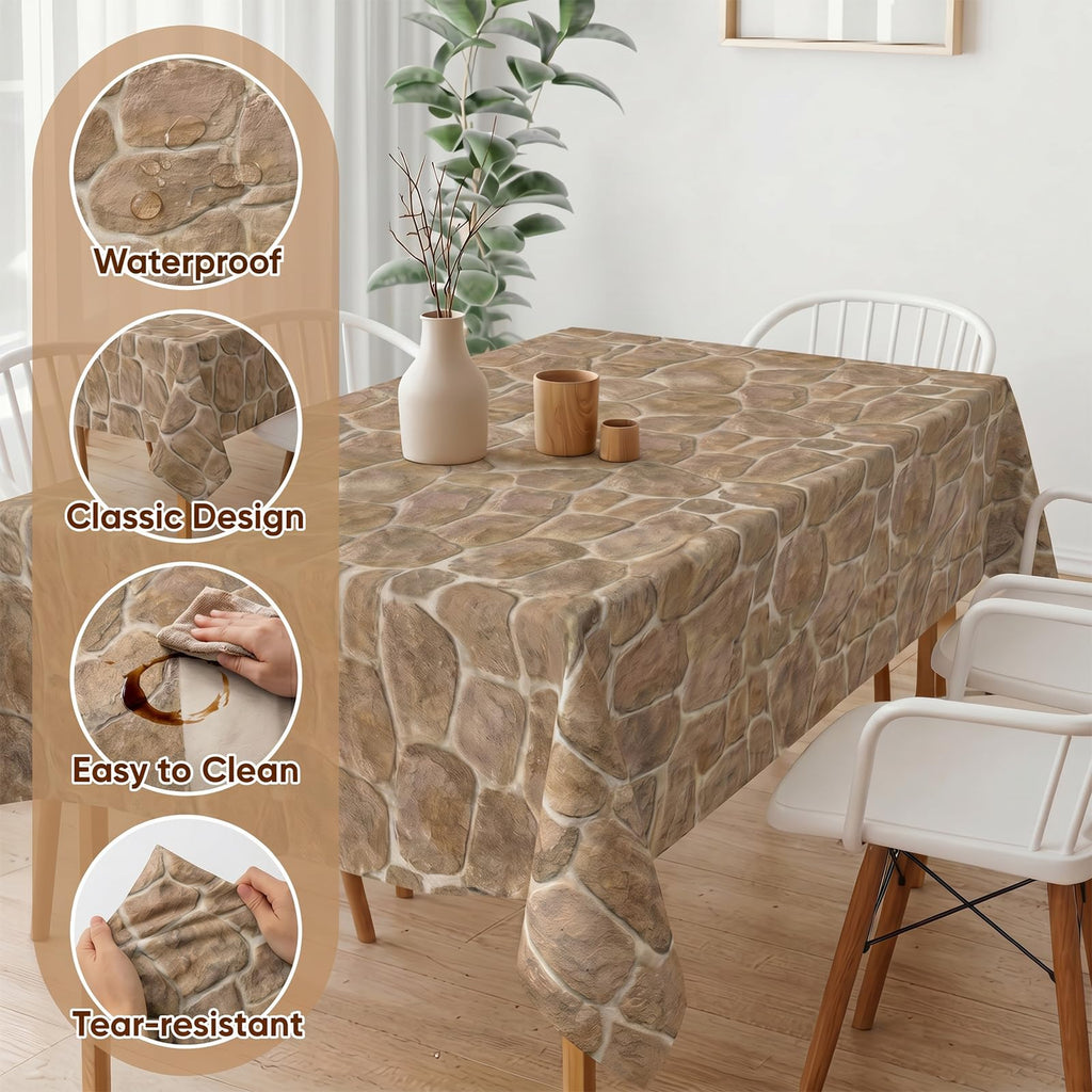 party greeting 100Ft x 51Inch Vintage Stone Brick Wall Tablecloth Roll