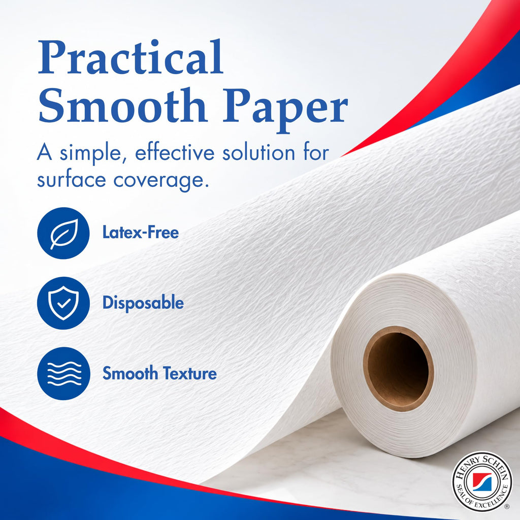 Henry Schein Exam Table Paper, 21" x 225', Smooth, Multi-Purpose, 12 Rolls