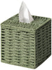 Sage Green Tissue Box Cover, Hand Woven Square Tissue Box Holder
