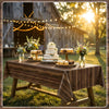 100FT x 54IN Wood Grain Plastic Tablecloth Roll with Slide Cutter Box