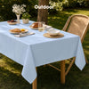 RuiYok 4 Pcs Light Blue Tablecloth 54 X 108 Inch Disposable Plastic Blue Tablecloths Waterproof Table Cloth Rectangular Table Cover for Boy Birthday Baby Shower Outdoor Picnic Party Decorations