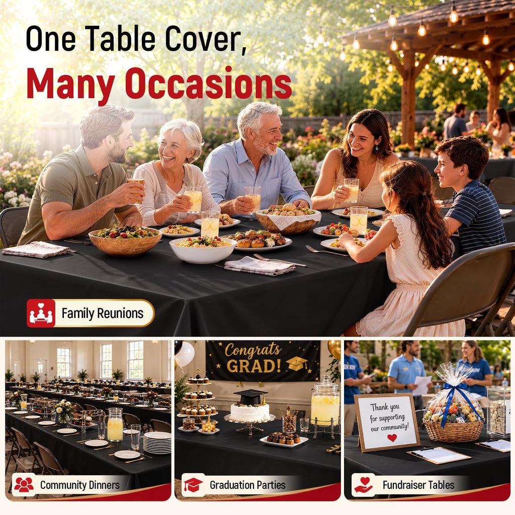 Plastic Table Cover, Extra-long Table Cloth Disposable Roll 54 In x 400 Ft