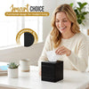 LUXMODE Handmade Matte Black Metal Tissue Box Cover – Square – 5x5x5.25 Inch – Open Bottom - Modern Black Tissue Holder for Bathroom, Living Room, Bedroom & Office Décor