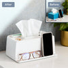 YouCopia The Ledge Tissue Holder, Rectangular, Box Cover with Storage for Phones, Jewelry, Makeup and Accessories for Night Stand, Desk and Bathroom Organization