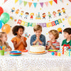 4 Pack Gold Plastic Tablecloths, Waterproof Disposable Party Table Covers
