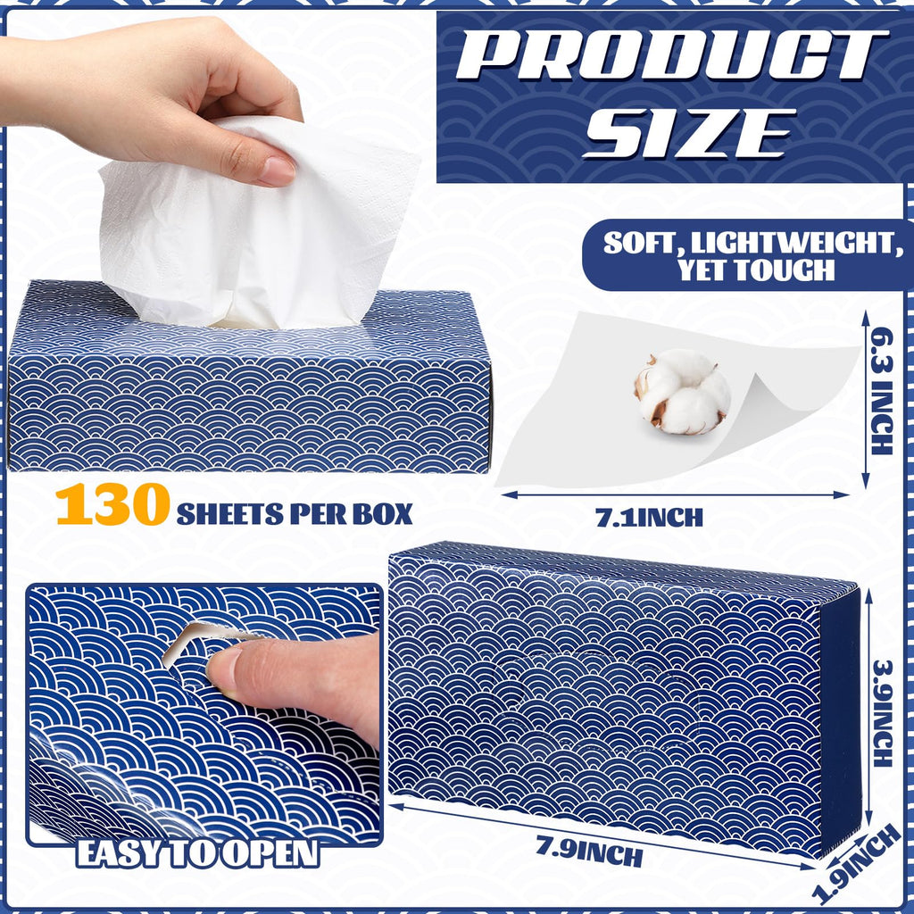 Yinder 12 Pack Facial Tissue Boxe Cube Tissue for Classroom, Clouds