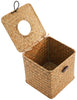 Yesland 2 Pack Square Seagrass Facial Tissue Box - Decorative Woven Paper Holder Napkin Dispense - 5 x 5 x 5 Inches Rattan Tissue Box Cover