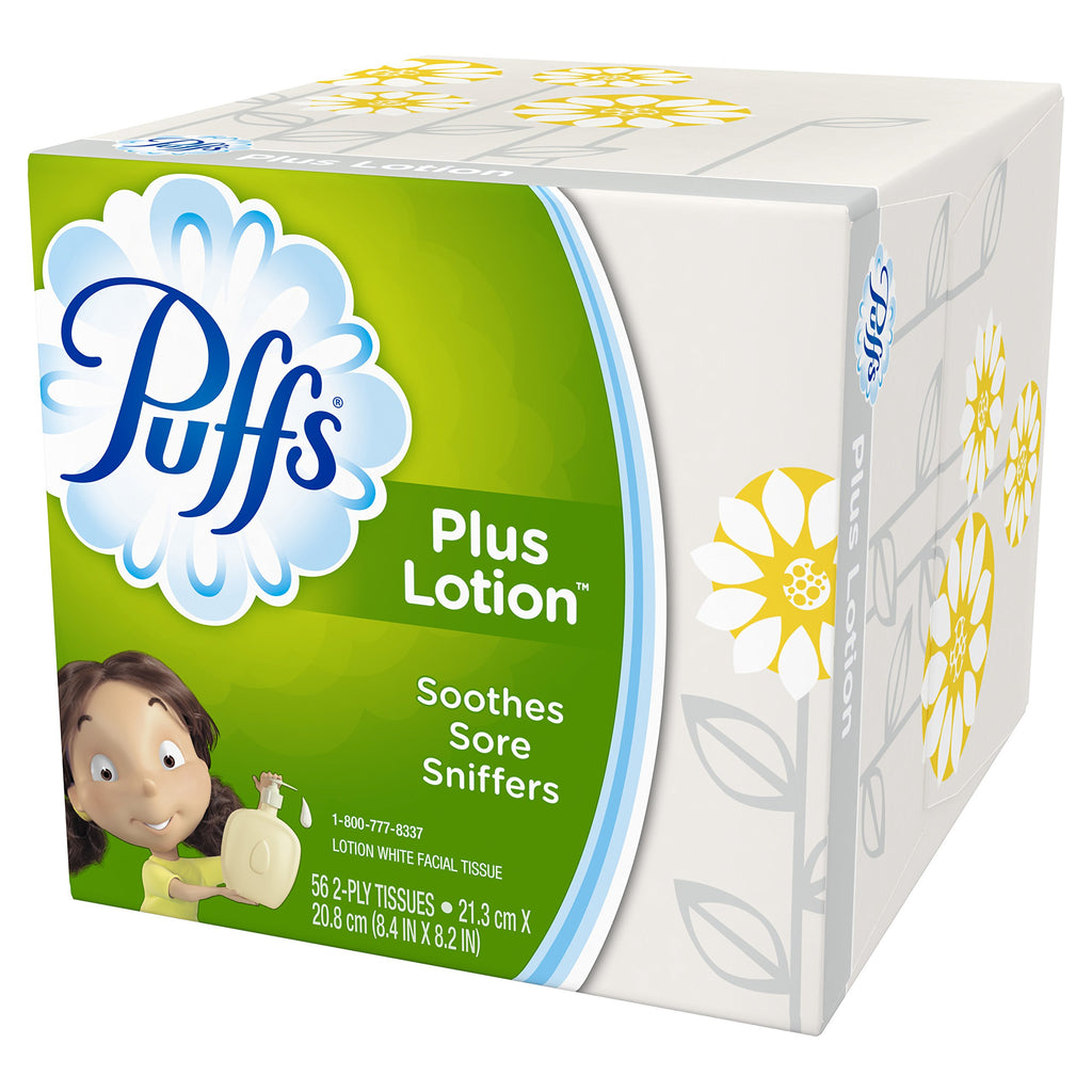 Puffs Plus Lotion Facial Tissues (1 Cube, 56 per Box)