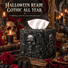 Pinkunn Halloween Skull Tissue Box Cover Black Square Gothic Style