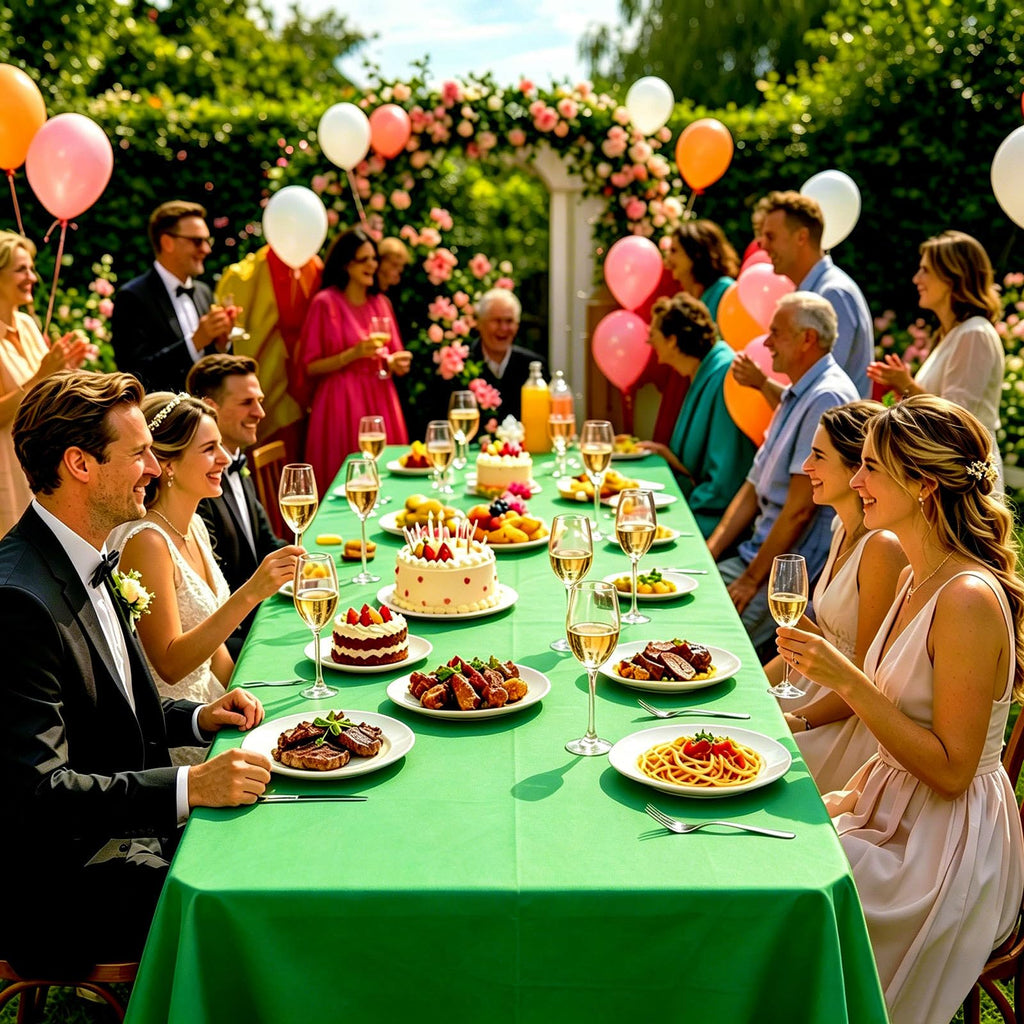 CXSAZRY 2Pcs Green Plastic Table Cloth, 54 x 108 Inch Rectangle Disposable Tablecloth for Birthday, Wedding, Picnic, Holiday Party