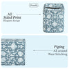 CPC 100% Cotton Piping Block Print Tissue Box Cover, Azure Regal