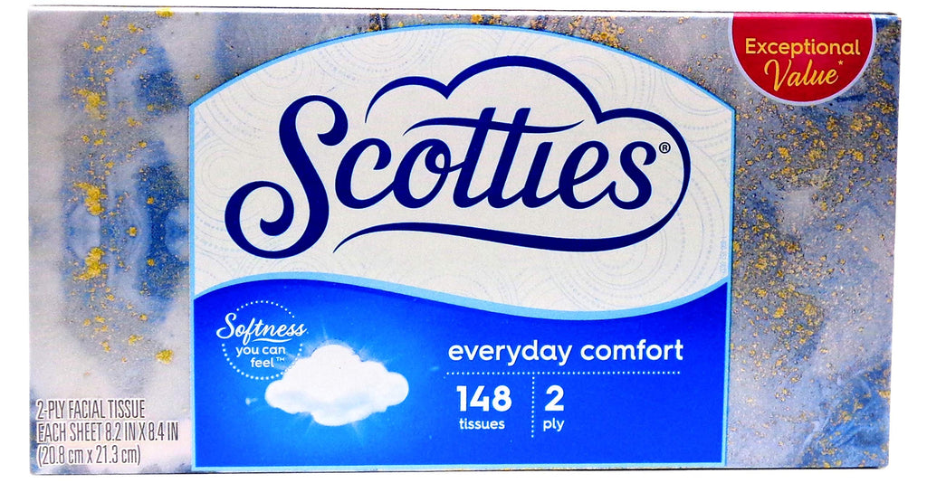 (4 Pack) Scotties 2-Ply Facial Tissues, 148 Sheets Per Box