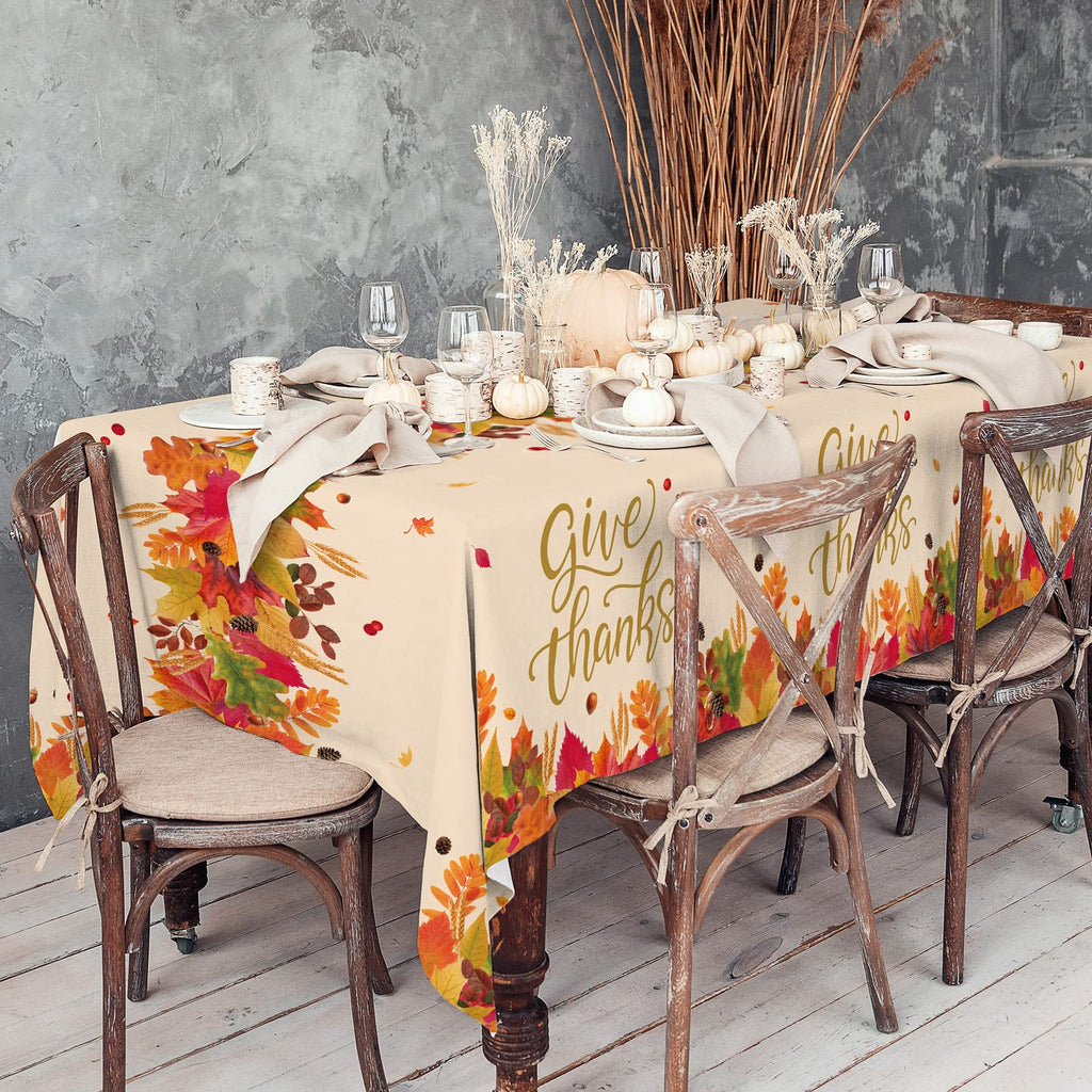 Fall Thanksgiving decorations, Disposable Tablecloth, Plastic Table Cover for Autumn Party Decorations and Thanksgiving Party Decorations, 3 Pack, 54”x108”