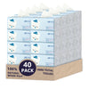 Zhro 4-Ply Premium Facial Tissues, 40 Large Packs (5.6x3.6x2.7"[Not in Box]) - 4000 Sheets Value Set, Hypoallergenic & Lint-Free for Home/Office/Travel
