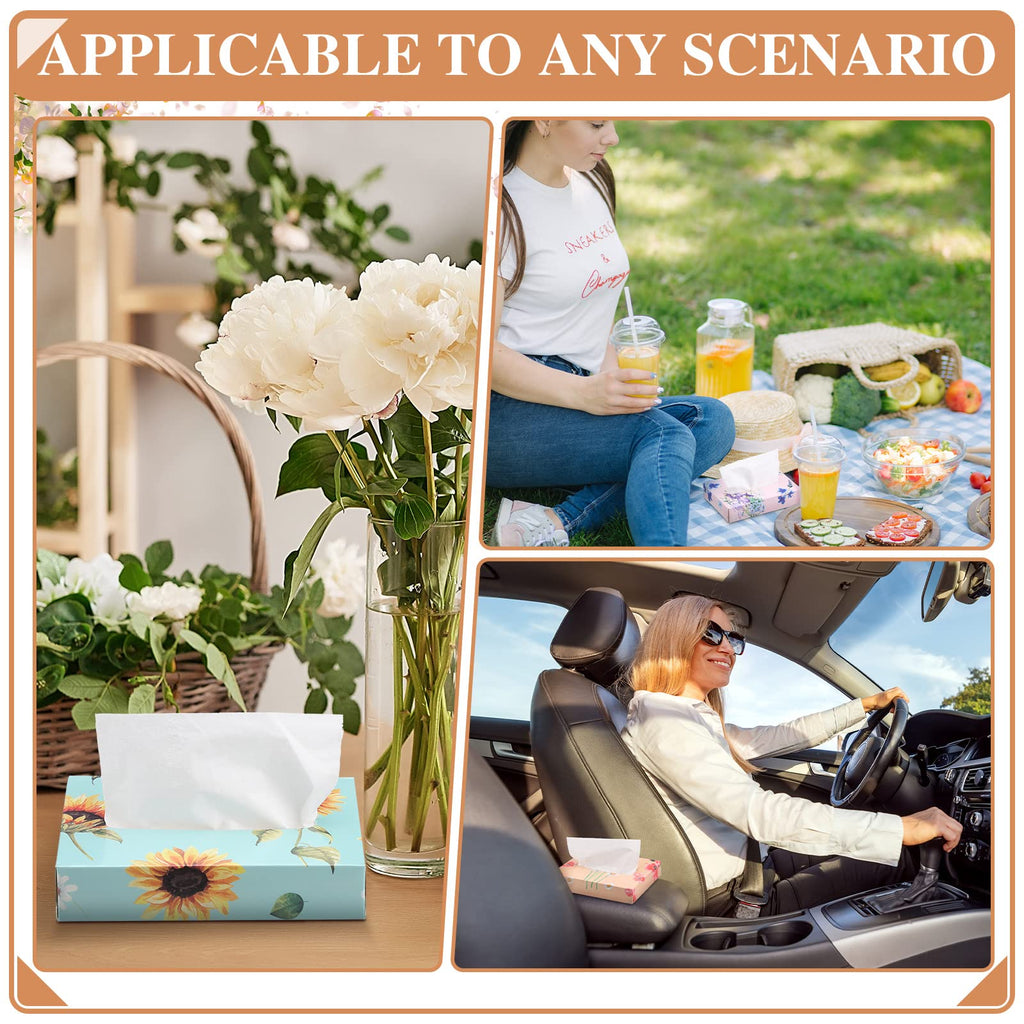 Taobary 24 Packs Flower Small Tissue Cube Box for Car 2 Ply 960 Sheets