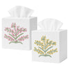 EmbroideryLinen.VN Square Tissue Box Cover Cute Set of 2, White