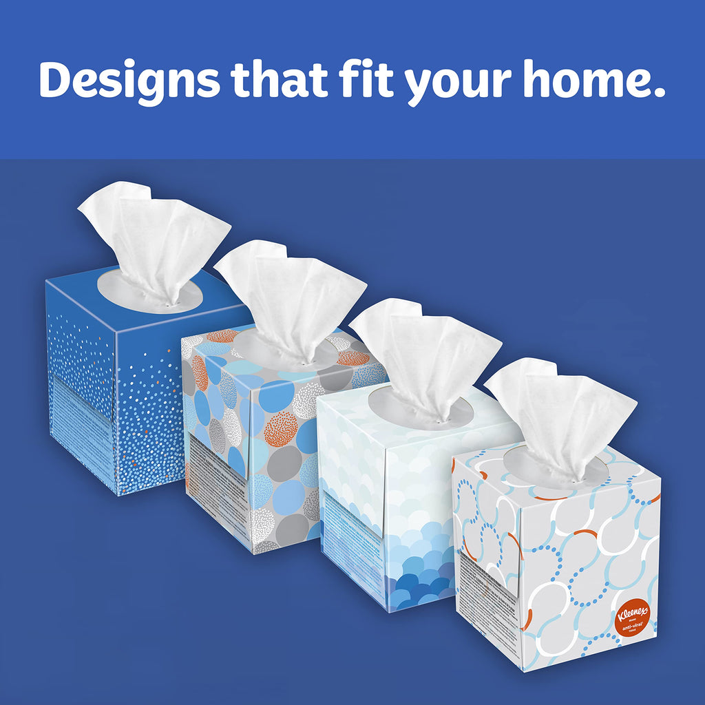 Kleenex Anti-Viral Facial Tissues, 18 Cube Boxes, 60 Tissues per Box (1080 Total Tissues)