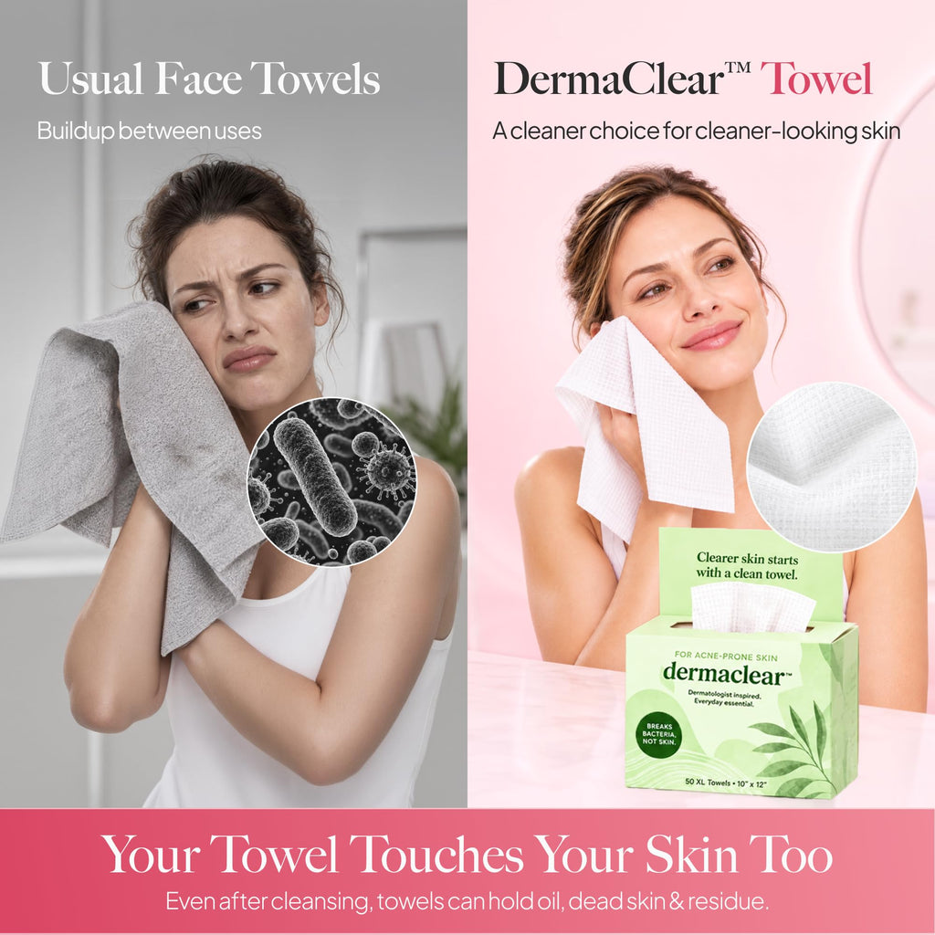 DermaClear™ Face Towels for Sensitive Skin, XL Disposable Face Towels
