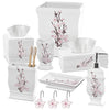 Vanda Cherry Blossom White Square Resin Tissue Box Cover with Bottom Slider