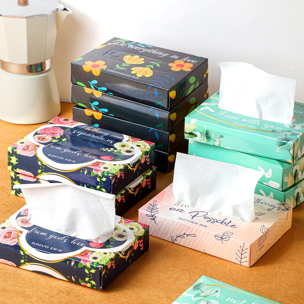 Yinder 24 Pcs Small Tissue Cube Box 960 Sheets for Classroom, Religious