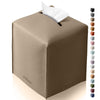 Tclouda Tissue Box Cover for PU Leather, Modern Simple Solid Color Holder Square Tissue Bag, Ideal for Bathrooms,Office,Car,Outdoor Tent,Dining Table,5"X5"X5", Single Cocoa Brown