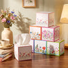 Fourluoo 12 Pcs Wildflower Floral Facial Tissues Cube Boxes 600 Sheet 3 Ply