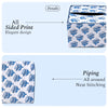 CPC 100% Cotton Piping Block Print Tissue Box Cover, Apatite Blue