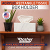 Acrylic Tissue Box Holder, Clear Dispenser for Facial Tissues, Napkins, and Dryer Sheets. Perfect for Bathrooms, Desks, Countertops, Vanities, Bedrooms, and Nightstands (Rectangle, Marble) (Pack of 2)
