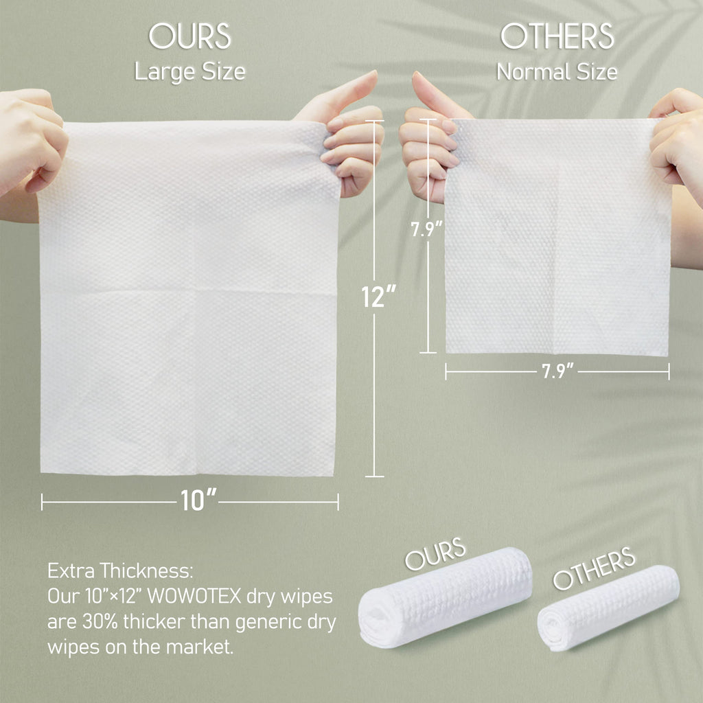 Christmas Style WOWOTEX Disposable Face Towels 60 Count Large Dry Wipes
