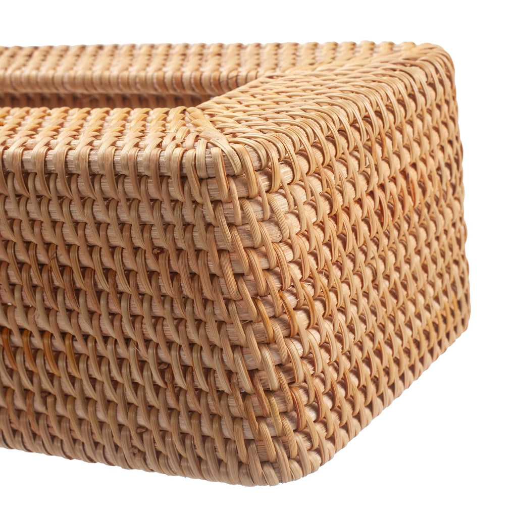 Rattan Tissue Box Cover Natural Rectangular 10 x 6.1 x 4.1 Inch (Natural)