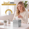 LUXMODE Handmade Metal Silver Tissue Box Cover – Square – 5x5x5.25 Inch – Open Bottom - Modern Tissue Holder for Bathroom, Living Room, Bedroom & Office Décor