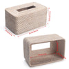 YANGQIHOME Rattan Tissue Box Cover, Rectangle Wicker Tissue Box Holder, Boho Facial Tissue Holder for Living Room, Bathroom, Kitchen, Bedroom, 10.2 x 6.2 x 5.3 inch, Whitewash